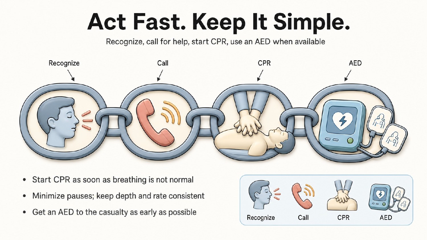 CPR Essentials visual summary, page 17