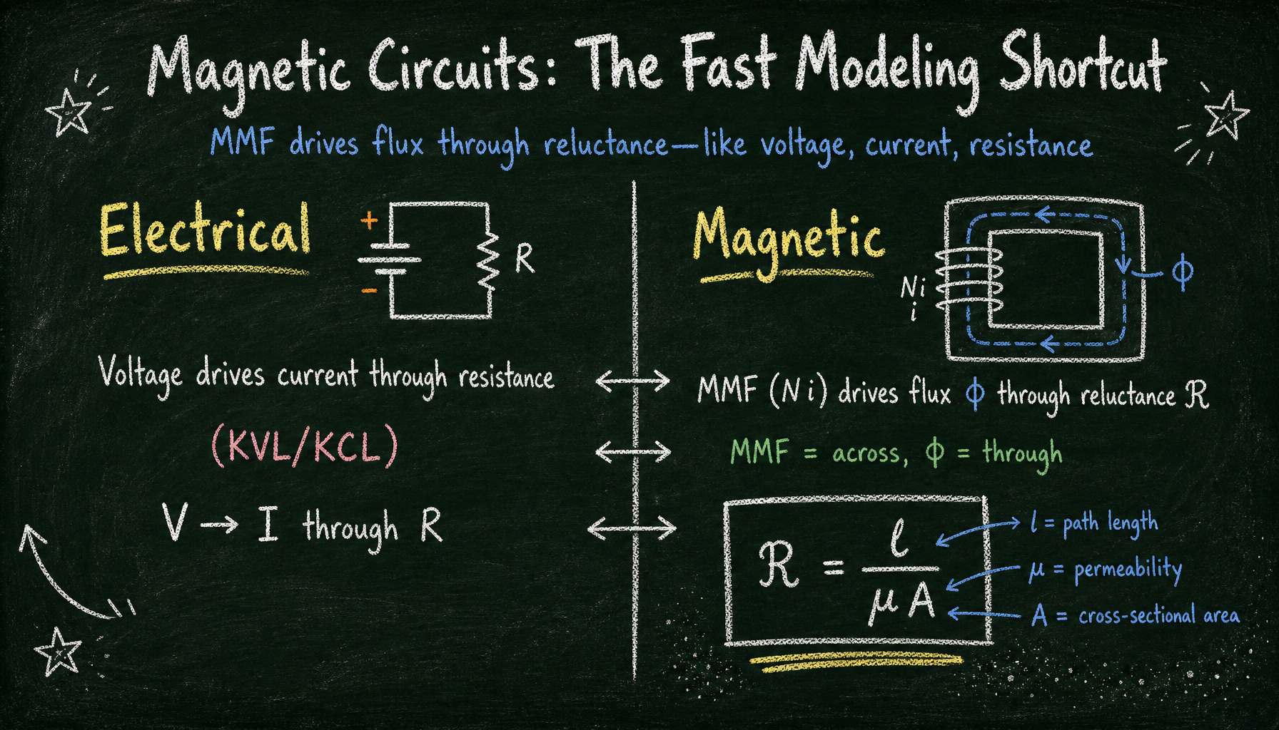 Magnetic circuit explanation diagram from the supplied report